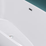 glasvilla Freistehende Badewanne Acryl Oval Acryl-Standbadewanne inkl. Pop Up Ablaufgarnitur Weiß