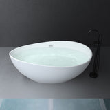 glasvilla Freistehende Badewanne Weiß matt Mineralguss Standbadewanne inkl. Nano-Versiegelung