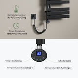 glasvilla Badheizkörper Elektrisch Seitenanschluss Handtuchheizkörper Handtuchhalter Handtuchwärmer Badheizung FN mit Heizstab 02