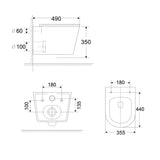 glasvilla Spülrandlos Wand WC Hänge WC Spülrandloses Toilette Softclose WC-Sitz Aachen108