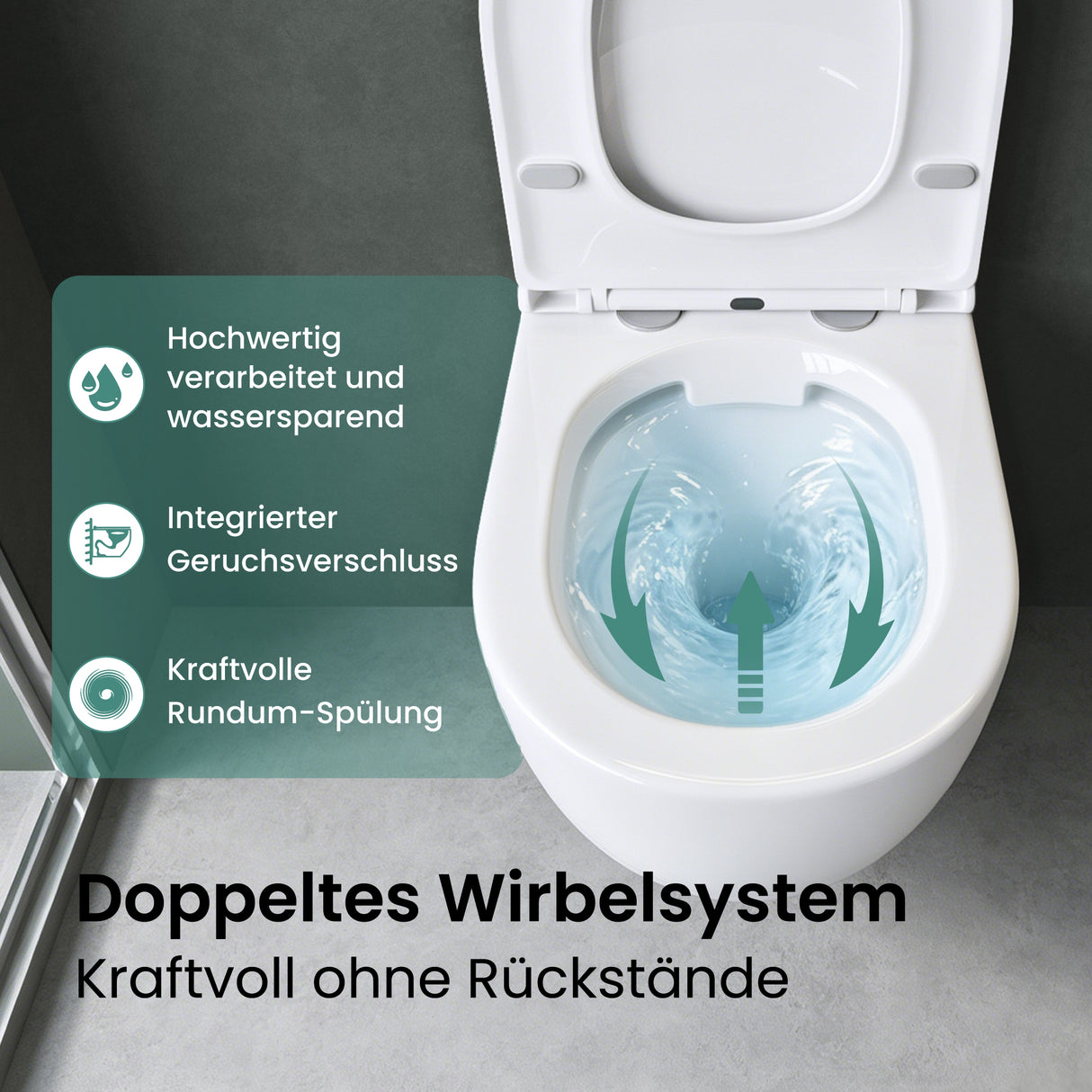 glasvilla Wand WC spülrandlos Schwarz Hänge WC spülrandlos Toilette WC mit Sitz Softclose Aachen179