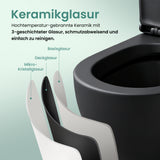 glasvilla Wand WC spülrandlos Schwarz Hänge WC spülrandlos Toilette WC mit Sitz Softclose Aachen179