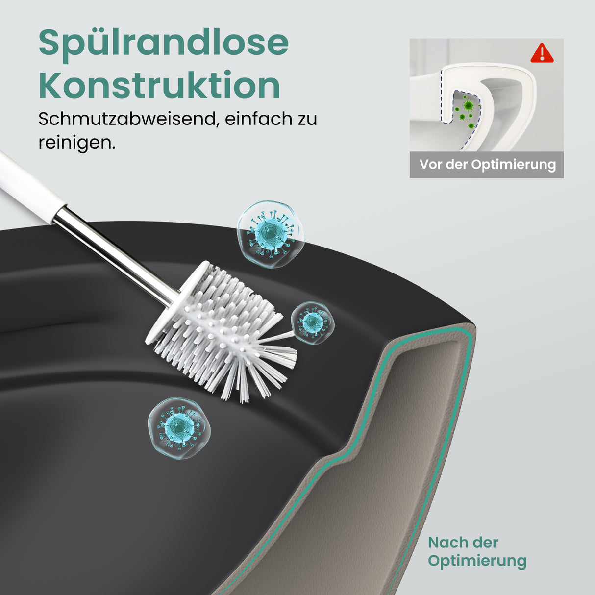 glasvilla Wand WC spülrandlos Schwarz Hänge WC spülrandlos Toilette WC mit Sitz Softclose Aachen179