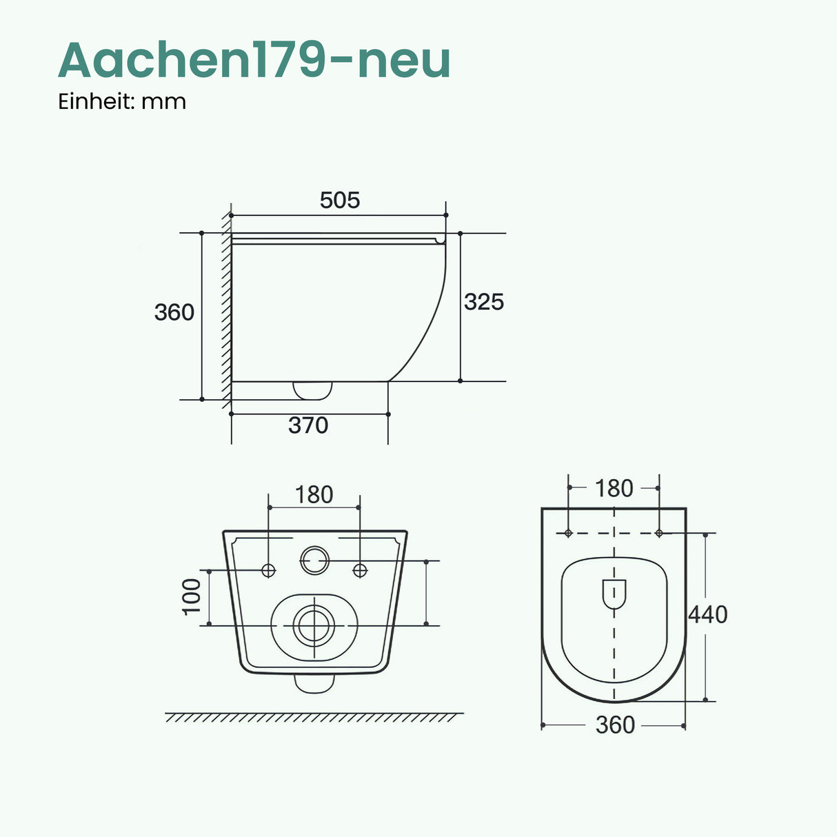 glasvilla Wand WC spülrandlos Schwarz Hänge WC spülrandlos Toilette WC mit Sitz Softclose Aachen179