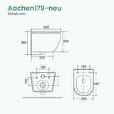 glasvilla Wand WC spülrandlos Schwarz Hänge WC spülrandlos Toilette WC mit Sitz Softclose Aachen179