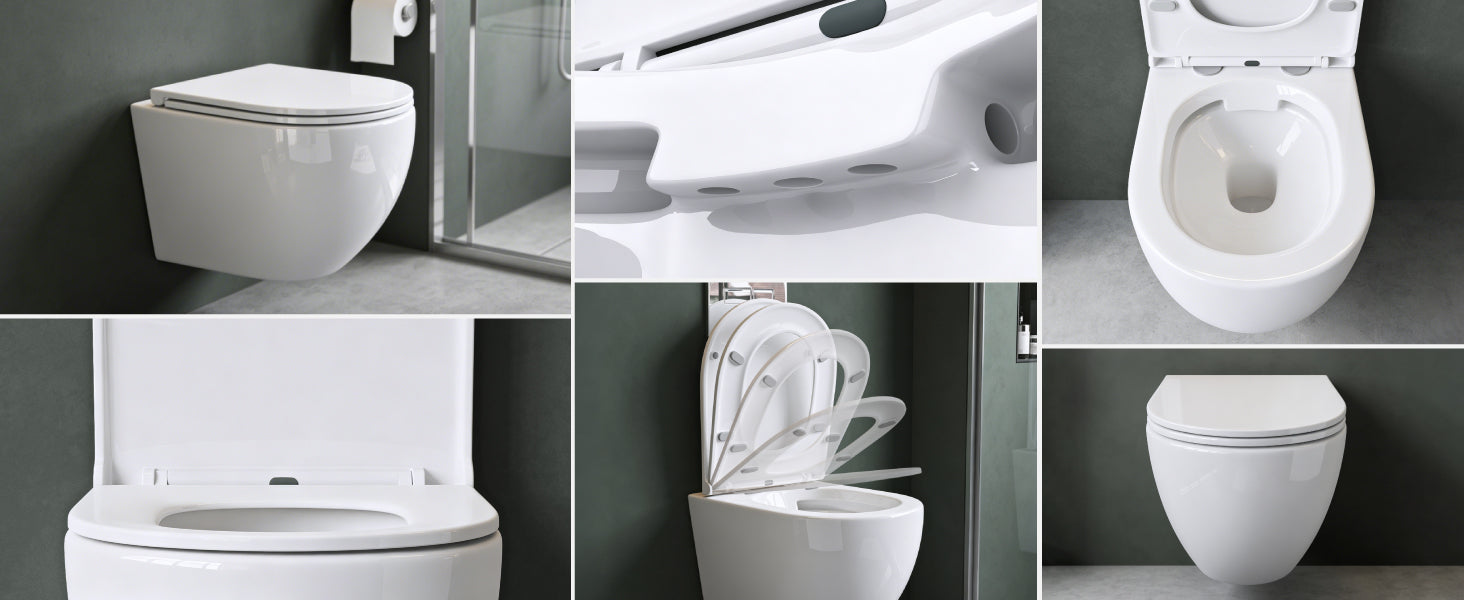glasvilla Wand WC spülrandlos Schwarz Hänge WC spülrandlos Toilette WC mit Sitz Softclose Aachen179