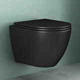 glasvilla Wand WC spülrandlos Schwarz Hänge WC spülrandlos Toilette WC mit Sitz Softclose