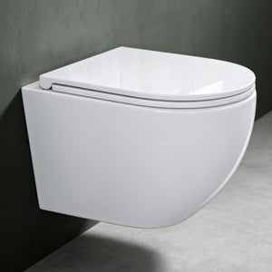 WC suspendu sans bride de rinçage glasvilla Noir WC suspendu sans bride de rinçage Toilette WC avec abattant Softclose Aachen179