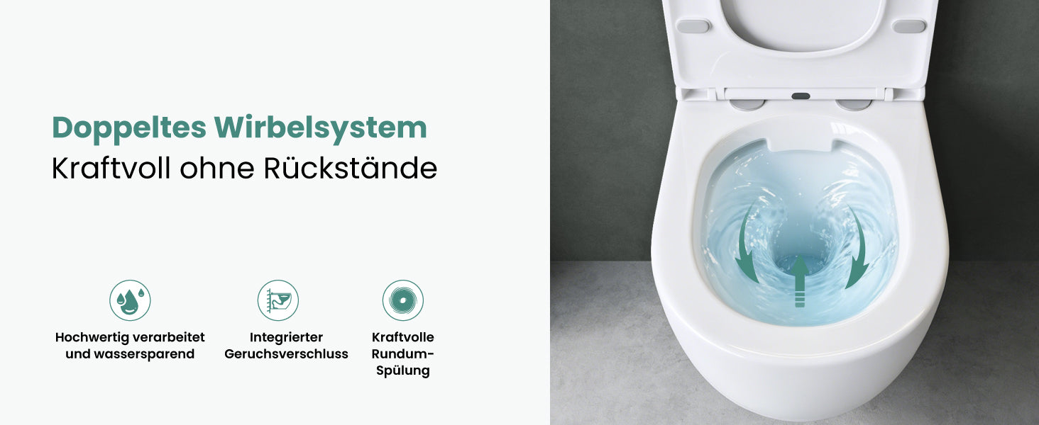 glasvilla Wand WC spülrandlos Schwarz Hänge WC spülrandlos Toilette WC mit Sitz Softclose Aachen179