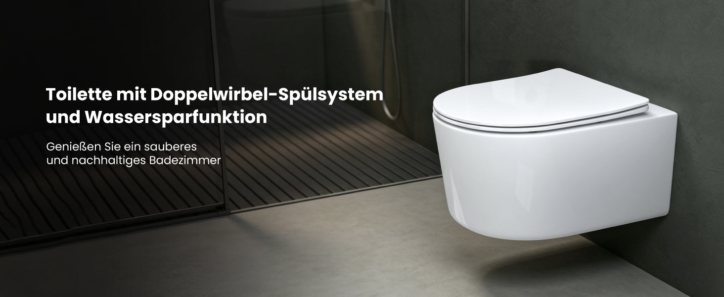 glasvilla Sanitari Bagno Sospeso in Ceramica Sanitari Bagno con Soft Close WC Sospeso Montaggio a Parete
