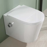 glasvilla Hänge WC Toilette Wand-WC Spülrandlos Weiß aus Keramik Wandmontage mit Absenkautomatik Aachen601