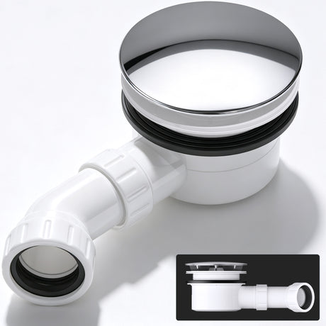 Glasvilla Design, Válvula de desagüe con sifón para plato de ducha Ø90 mm