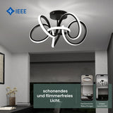 glasvilla LED Deckenleuchte Deckenlampe mit Fernbedienung, Stufenlos dimmbar 3000-6400K, flimmerfreie Zimmerlampe 65W Schwarz für Schlafzimmer, Wohnzimmer, Arbeitszimmer, Flur