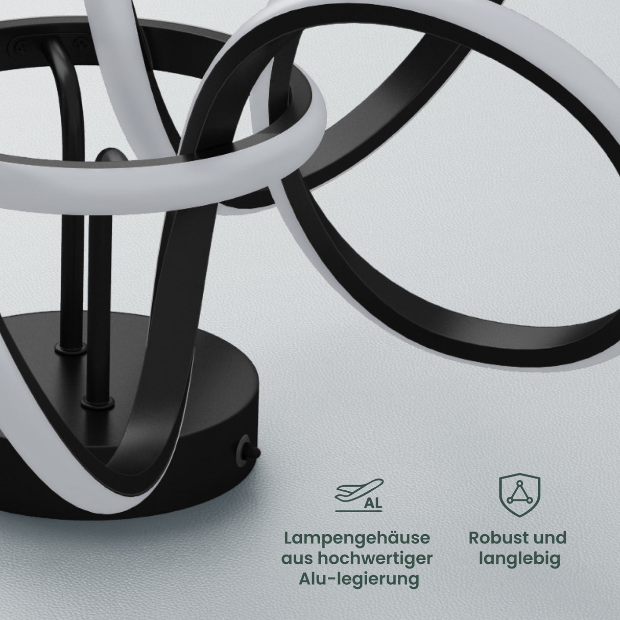 glasvilla LED Deckenleuchte Deckenlampe mit Fernbedienung, Stufenlos dimmbar 3000-6400K, flimmerfreie Zimmerlampe 65W Schwarz für Schlafzimmer, Wohnzimmer, Arbeitszimmer, Flur