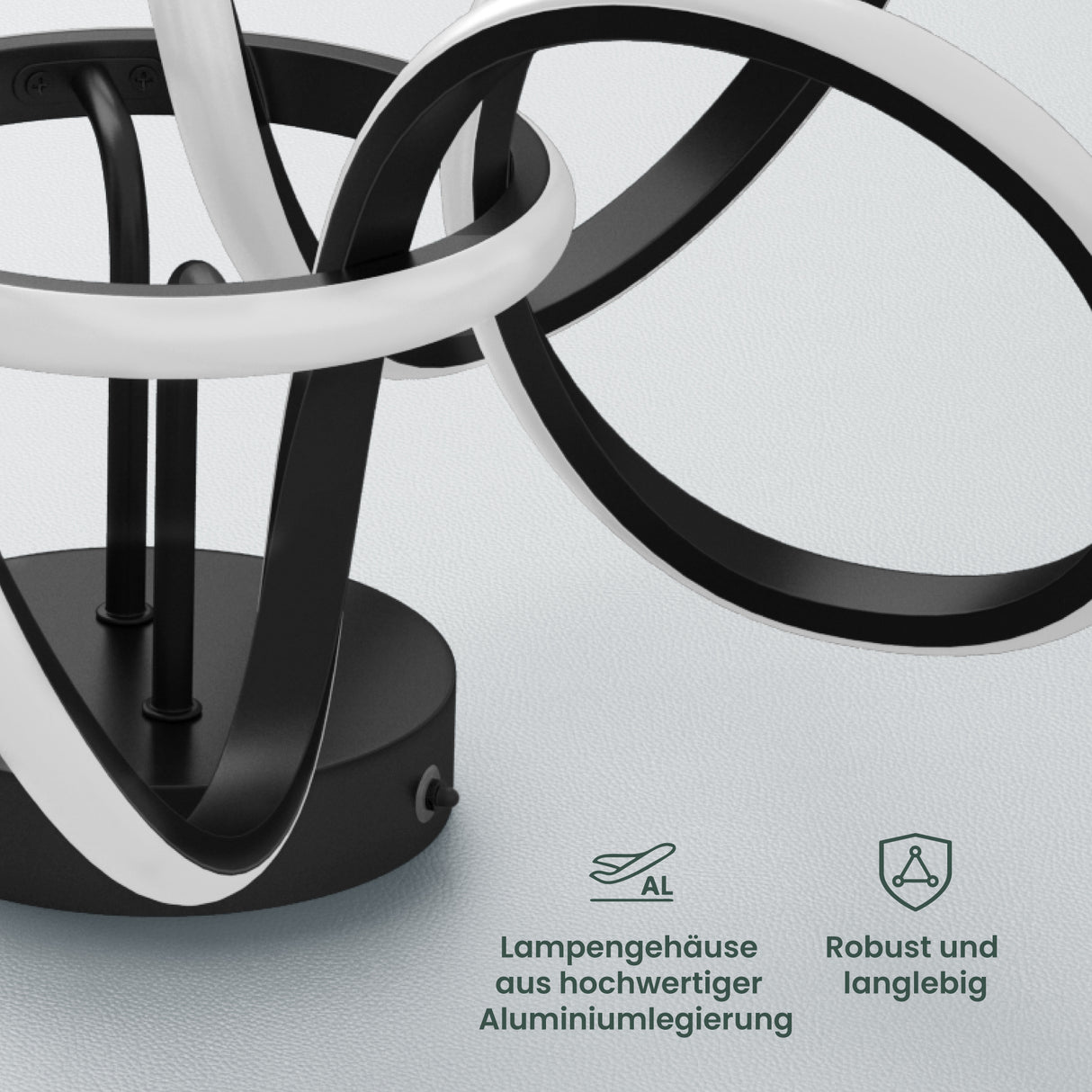 glasvilla LED Deckenleuchte Deckenlampe mit Fernbedienung, Stufenlos dimmbar 3000-6400K, flimmerfreie Zimmerlampe 65W Schwarz für Schlafzimmer, Wohnzimmer, Arbeitszimmer, Flur