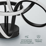 glasvilla LED Deckenleuchte Deckenlampe mit Fernbedienung, Stufenlos dimmbar 3000-6400K, flimmerfreie Zimmerlampe 65W Schwarz für Schlafzimmer, Wohnzimmer, Arbeitszimmer, Flur