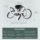 glasvilla LED Deckenleuchte Deckenlampe mit Fernbedienung, Stufenlos dimmbar 3000-6400K, flimmerfreie Zimmerlampe 65W Schwarz für Schlafzimmer, Wohnzimmer, Arbeitszimmer, Flur