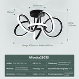 glasvilla LED Deckenleuchte Deckenlampe mit Fernbedienung, Stufenlos dimmbar 3000-6400K, flimmerfreie Zimmerlampe 65W Schwarz für Schlafzimmer, Wohnzimmer, Arbeitszimmer, Flur