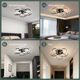 Glasvilla Design – Lámpara de techo LED negra con mando a distancia, regulable 3000–6400K (112W, 64 cm)