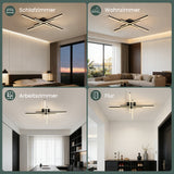 glasvilla Plafoniera LED Soffitto 48W, Lampadario LED Soffitto 3000K - 6400K Illuminazione a Soffitto Moderna per Camera da Letto Sala Cucina Bagno Corridoio, Nero Sabbia, Alivetta25039