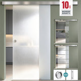 glasvilla Porta Scorrevole in Vetro 8mm, Porta Scorrevole in Vetro di Sicurezza ESG con Maniglia per Bagno Cucina Studio Ufficio, Altezza 2050 mm, Amalfi
