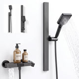 Glasvilla Design, Sistema de ducha con rociador efecto lluvia, teleducha regulable y monomando (3 tipos de chorro)
