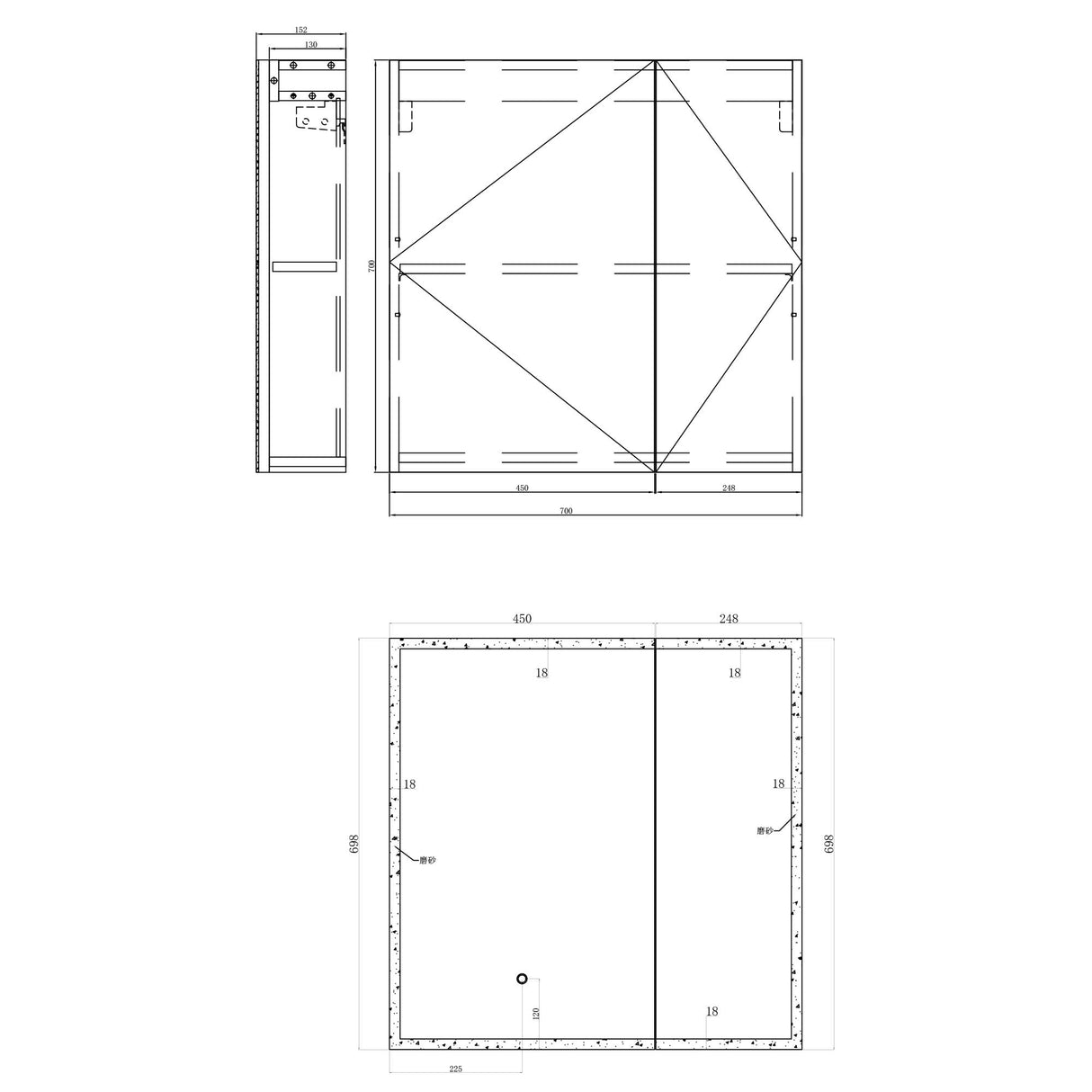 glasvilla Spiegelschrank Bad mit LED Beleuchtung Badezimmerschrank Hängeschrank Badezimmerspiegel Spiegelschrank-04