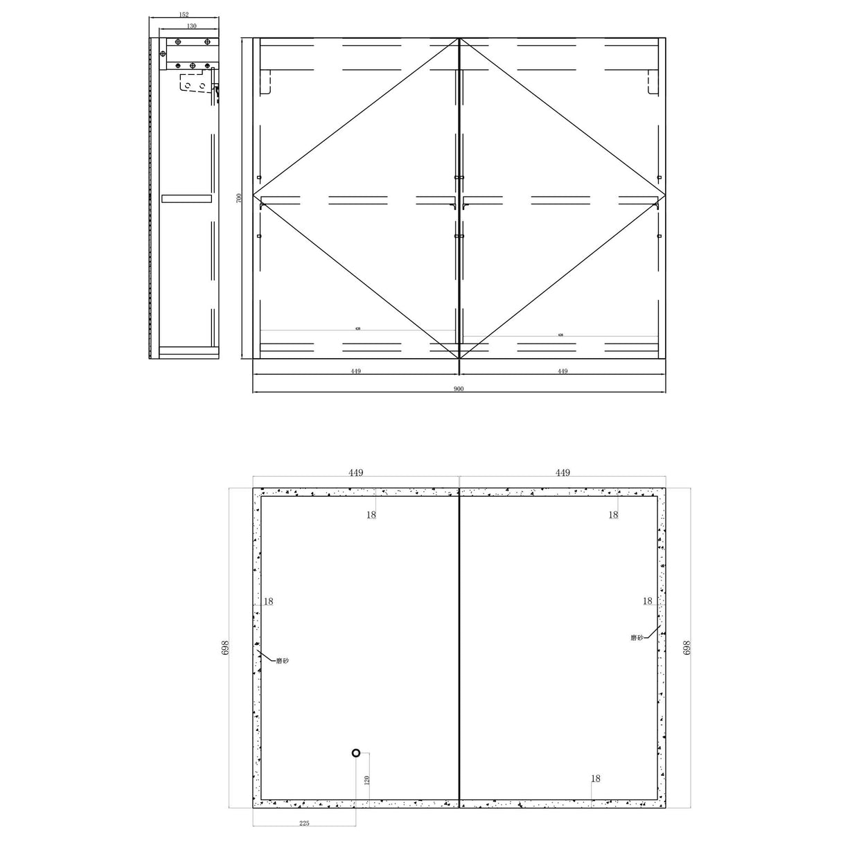 glasvilla Spiegelschrank Bad mit LED Beleuchtung Badezimmerschrank Hängeschrank Badezimmerspiegel Spiegelschrank-04
