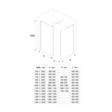 glasvilla Duschwand für Dusche Duschabtrennung mit 2 festen Seitenelementen 8mm ESG-Sicherheitsglas Walk-In Dusche Klarglas NANO-Versiegelung Bremen01K/MS-T