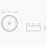 glasvilla Waschbecken Aufsatzwaschbecken Waschschale Rund Waschbecken aus Keramik mit Nano-Beschichtung Brüssel203