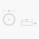 glasvilla Waschbecken Aufsatzwaschbecken Waschschale Rund Waschbecken aus Keramik mit Nano-Beschichtung Brüssel203