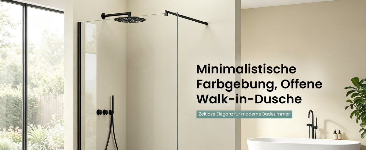 glasvilla Duschwand für Dusche Duschabtrennung Walk-In Dusche Duschtrennwand Schwarz 10mm ESG-Sicherheitsglas NANO Klarglas BRAM1/BRAM3 Bremen02K