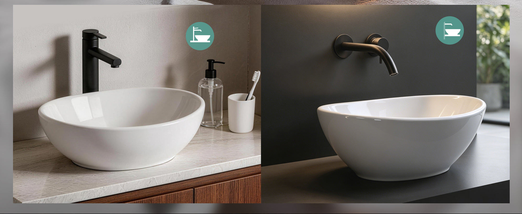 Lavabo de Encimera Glasvilla Brüssel205 Diseño Ovalado con Sellado Nano
