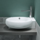 glasvilla Waschbecken Gäste WC Aufsatzwaschbecken Hängewaschbecken aus Keramik mit NANO, BTH: 42x28x15cm, Brüssel001