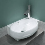 glasvilla Waschbecken Gäste WC Aufsatzwaschbecken Hängewaschbecken aus Keramik mit NANO, BTH: 42x28x15cm, Brüssel001