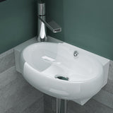 glasvilla Waschbecken Gäste WC Aufsatzwaschbecken Hängewaschbecken aus Keramik mit NANO, BTH: 42x28x15cm, Brüssel001