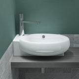 glasvilla Waschbecken Gäste WC Aufsatzwaschbecken Hängewaschbecken aus Keramik mit NANO, BTH: 42x28x15cm, Brüssel001