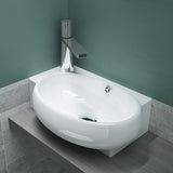 glasvilla Waschbecken Gäste WC Aufsatzwaschbecken Hängewaschbecken aus Keramik mit NANO, BTH: 42x28x15cm, Brüssel001