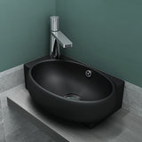 glasvilla Waschbecken Gäste WC Aufsatzwaschbecken Hängewaschbecken aus Keramik mit NANO, BTH: 42x28x15cm, Brüssel001