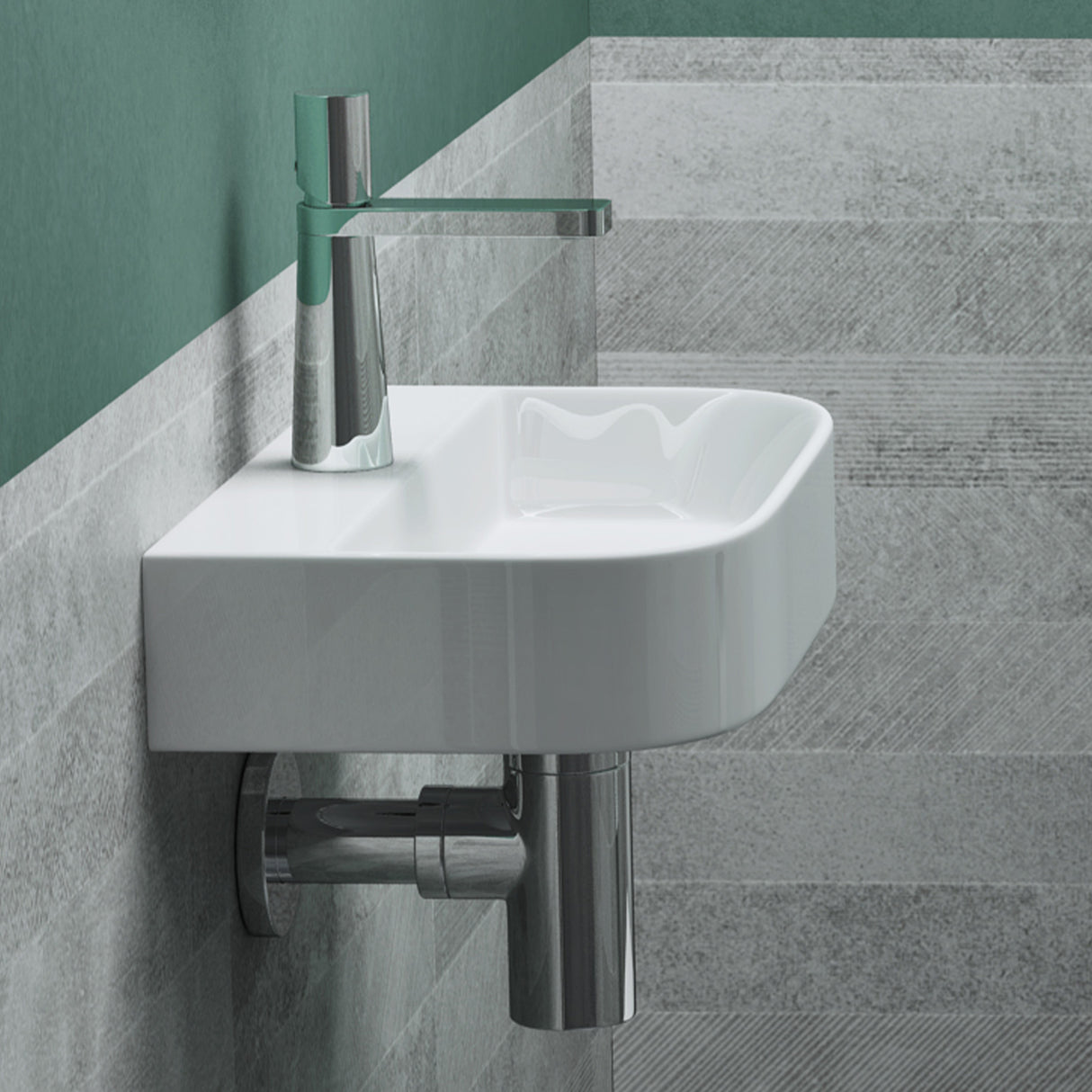 glasvilla Aufsatzwaschbecken Hängewaschbecken BTH: 38x23,5x8cm Waschschale Waschbecken aus Keramik Brüssel003