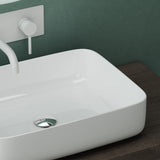 glasvilla Waschbecken Aufsatzwaschbecken Waschtisch aus Keramik in Weiß rechteckig mit Nano-Beschichtung/Lotus-Effekt Brüssel106