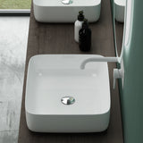 glasvilla Waschbecken Aufsatzwaschbecken Waschtisch aus Keramik in Weiß rechteckig mit Nano-Beschichtung/Lotus-Effekt Brüssel106