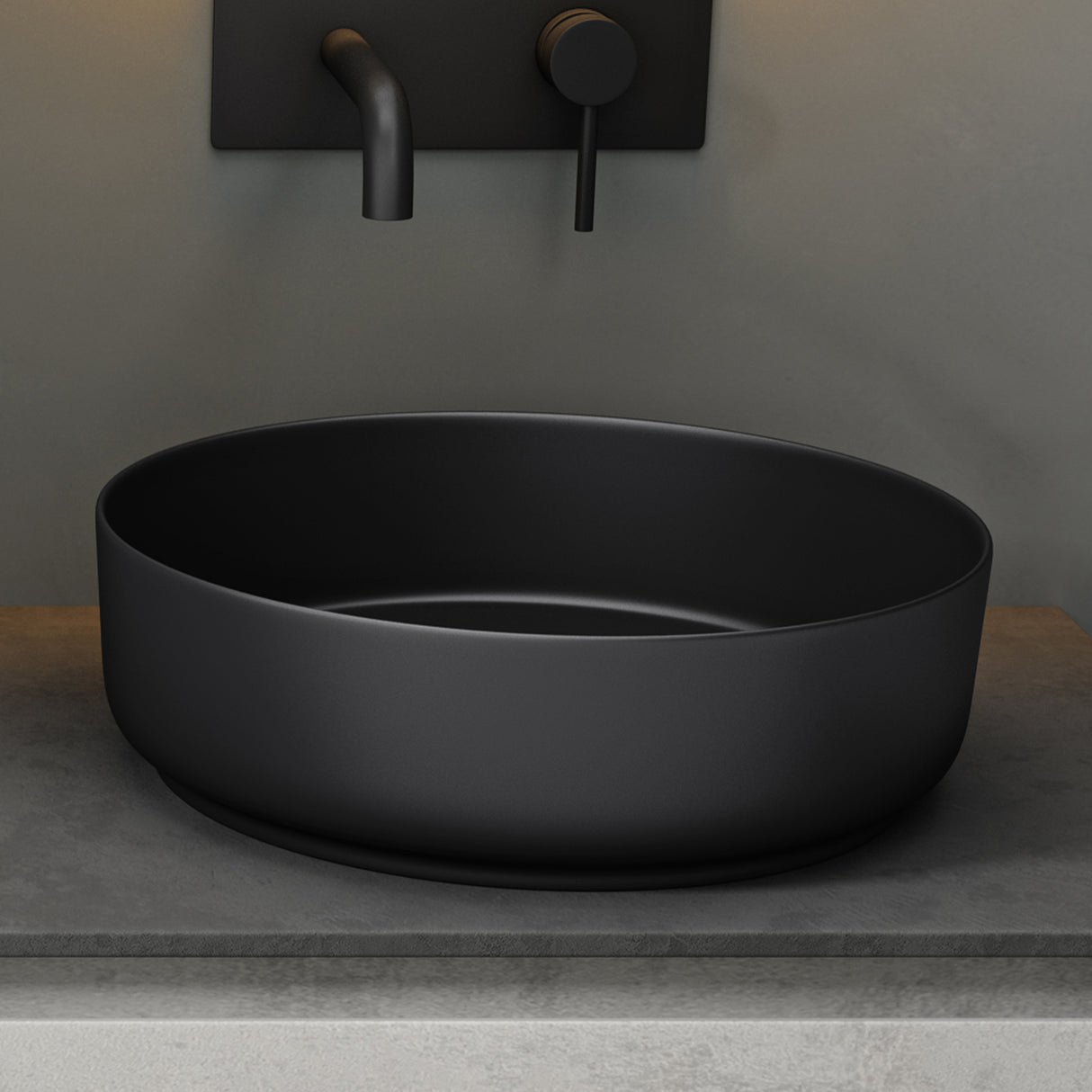 glasvilla Waschbecken Aufsatzwaschbecken Waschschale Rund Waschbecken aus Keramik mit Nano-Beschichtung Brüssel203