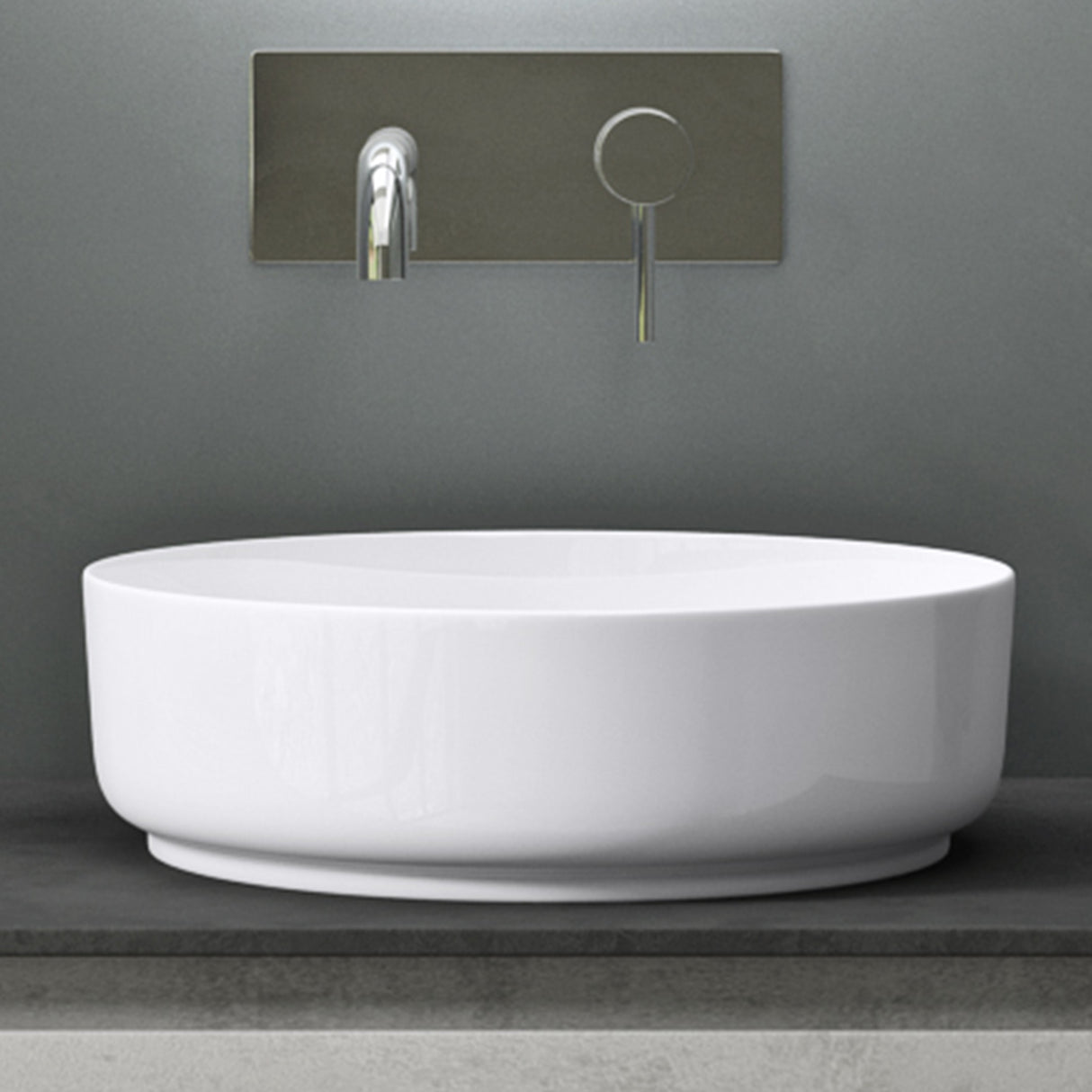 glasvilla Waschbecken Aufsatzwaschbecken Waschschale Rund Waschbecken aus Keramik mit Nano-Beschichtung Brüssel203