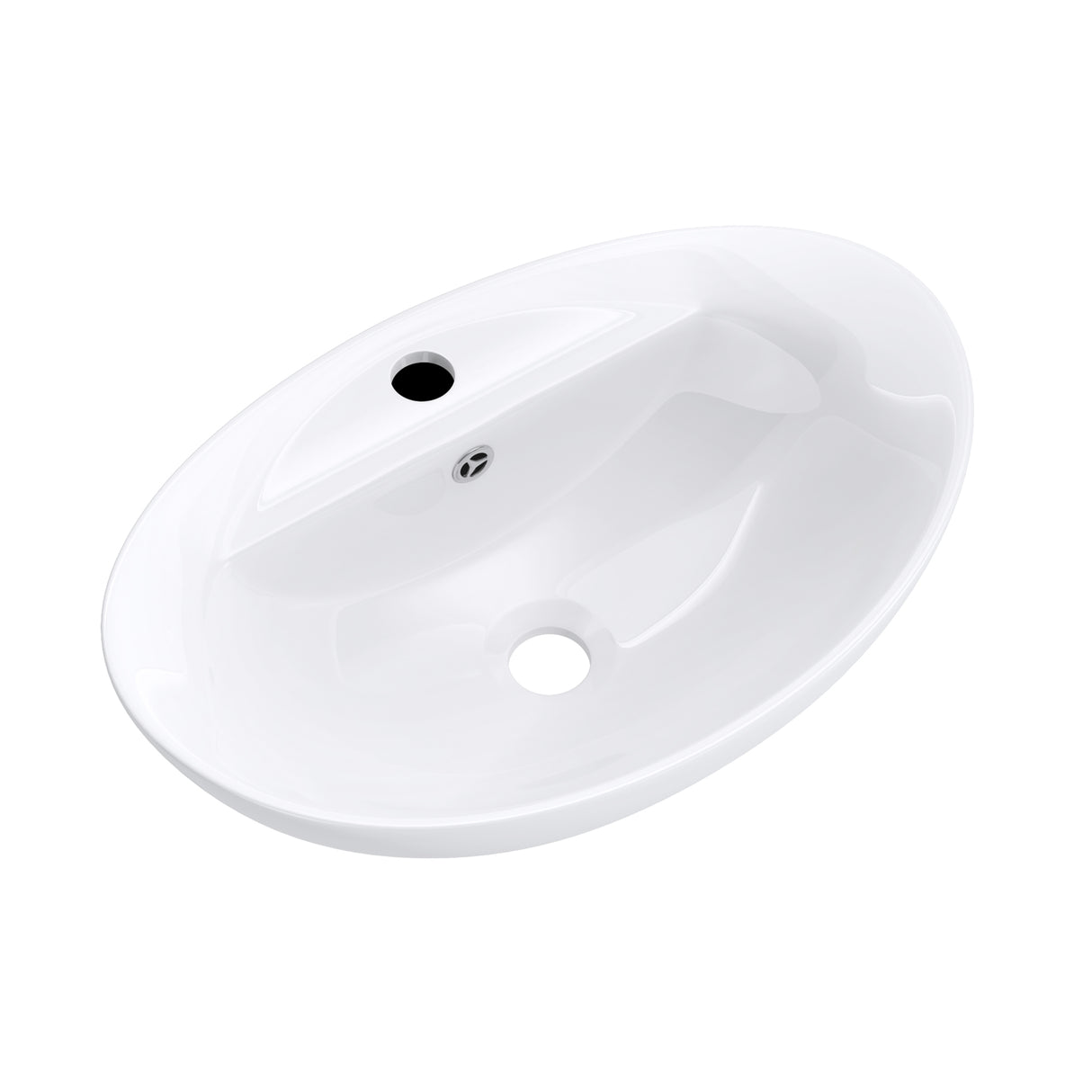 glasvilla Waschbecken Aufsatzwaschbecken,weiß Brüssel302 aus Keramik,mit Nano-Beschichtung