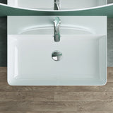 glasvilla Waschbecken Aufsatzwaschbecken Keramik Rechteckig Waschplatz 1 Armaturenloch Weiß Brüssel702