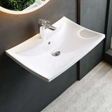 glasvilla Waschbecken Aufsatzwaschbecken Hängewaschbecken BTH: 60x44x18cm Weiß aus Keramik inkl. Nano-Beschichtung Brüssel709