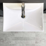 glasvilla Waschbecken Aufsatzwaschbecken Hängewaschbecken BTH: 60x44x18cm Weiß aus Keramik inkl. Nano-Beschichtung Brüssel709