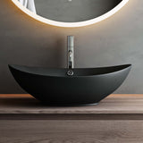 glasvilla Waschbecken Aufsatzwaschbecken Oval aus Keramik 59x38cm Waschschale Waschtisch mit Nano-Beschichtung Br818