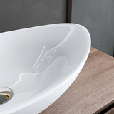 glasvilla Waschbecken Aufsatzwaschbecken Oval aus Keramik 59x38cm Waschschale Waschtisch mit Nano-Beschichtung Br818